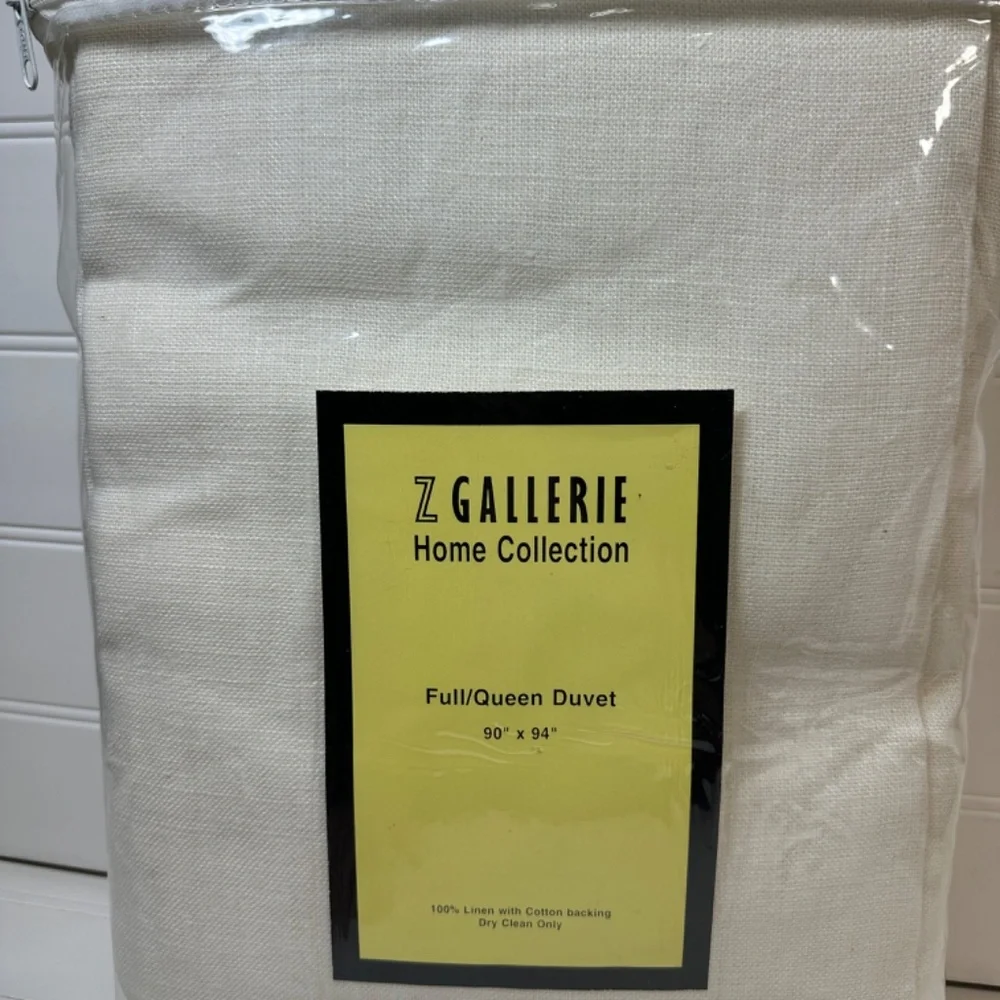 Z Gallerie Home Collection Duvet Cover Linen Ivory Cream 90“ X 94“ Full/Queen
